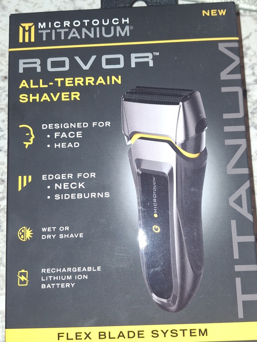 MICROTOUCH TITANIUM ROVOR All-Terrain Shaver - Black & Yellow